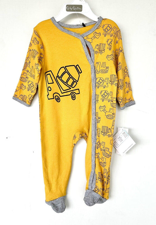 Quiltex Mustard Yellow And Gray Truck Sleepsuit Price $14 3-6 Months