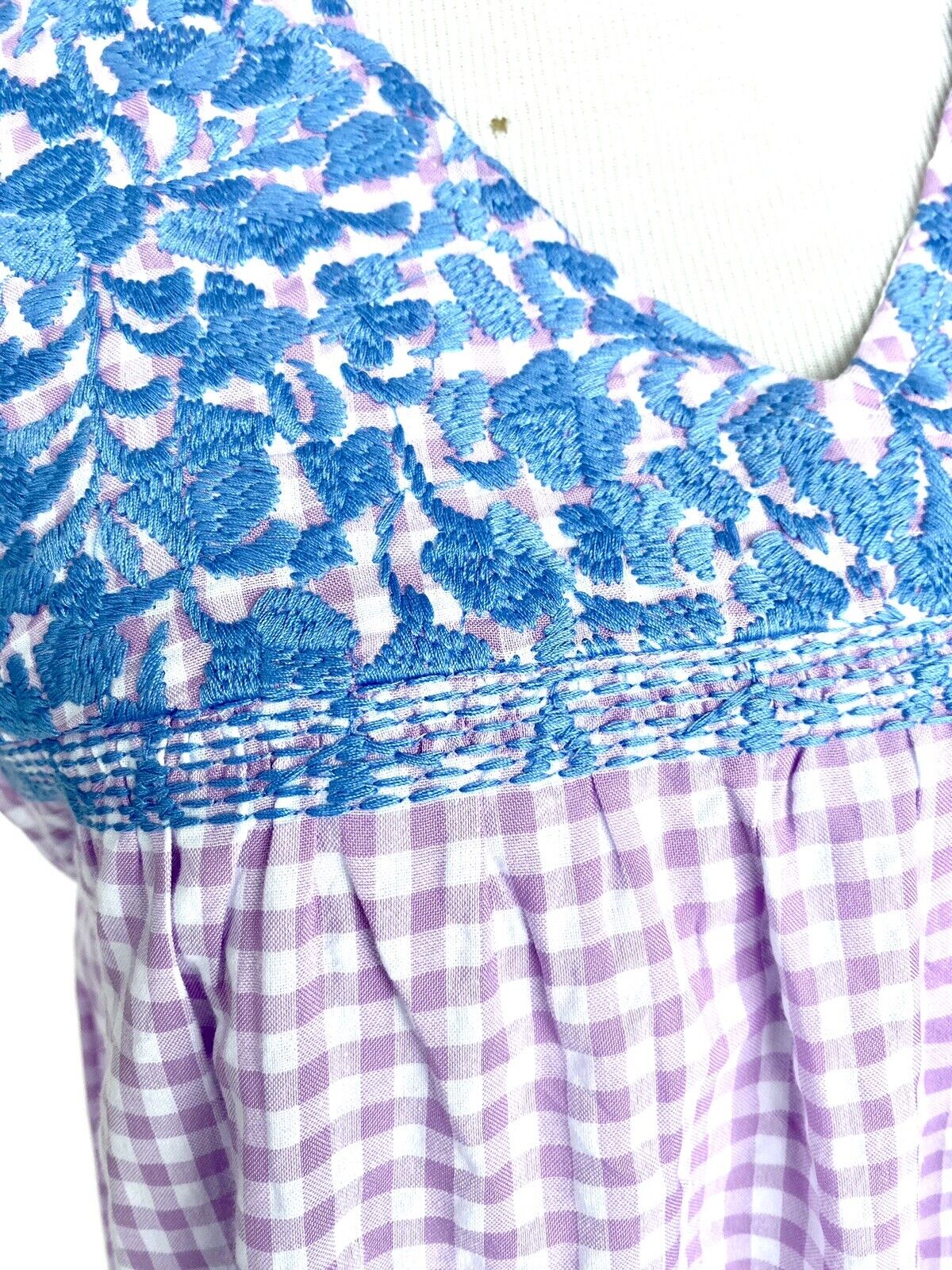 NWT J Marie embroidered Gingham Josie Dress size Small Retail $114 Price $65