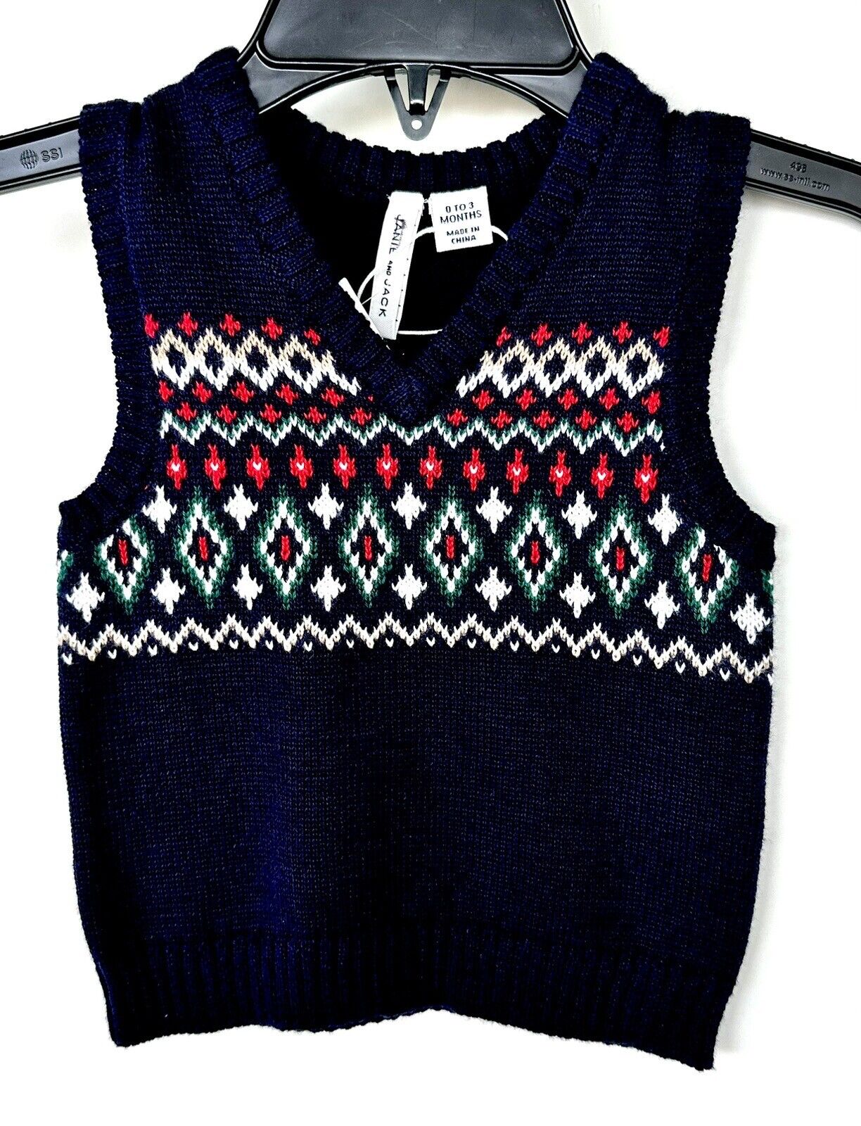 Janie And Jack Fairisle Sweater Vest Age 0-3 M Retail $39 Price $25 NWT