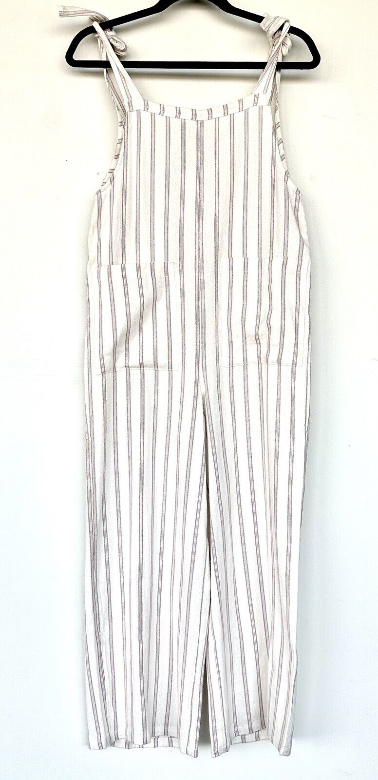 O’Neil Striped Cotton Mix Sleeveless Jumpsuit  Cream Pink Retail $69 Size XS NWT