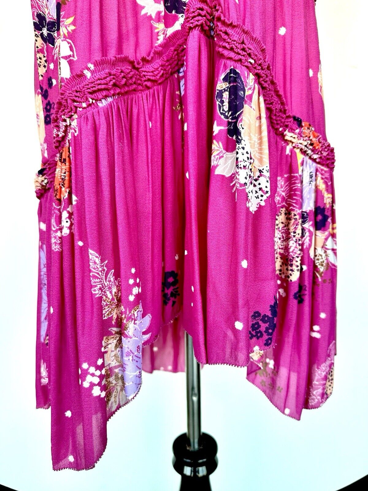 Free People Pink Ruffle Short Dress Retail $88 Price $48 NWT Size XS