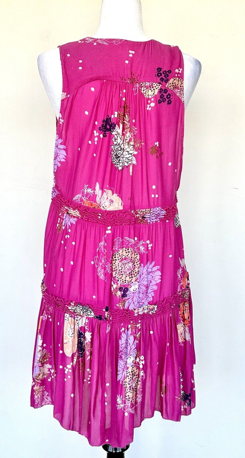 Free People Pink Ruffle Short Dress Retail $88 Price $48 NWT Size XS