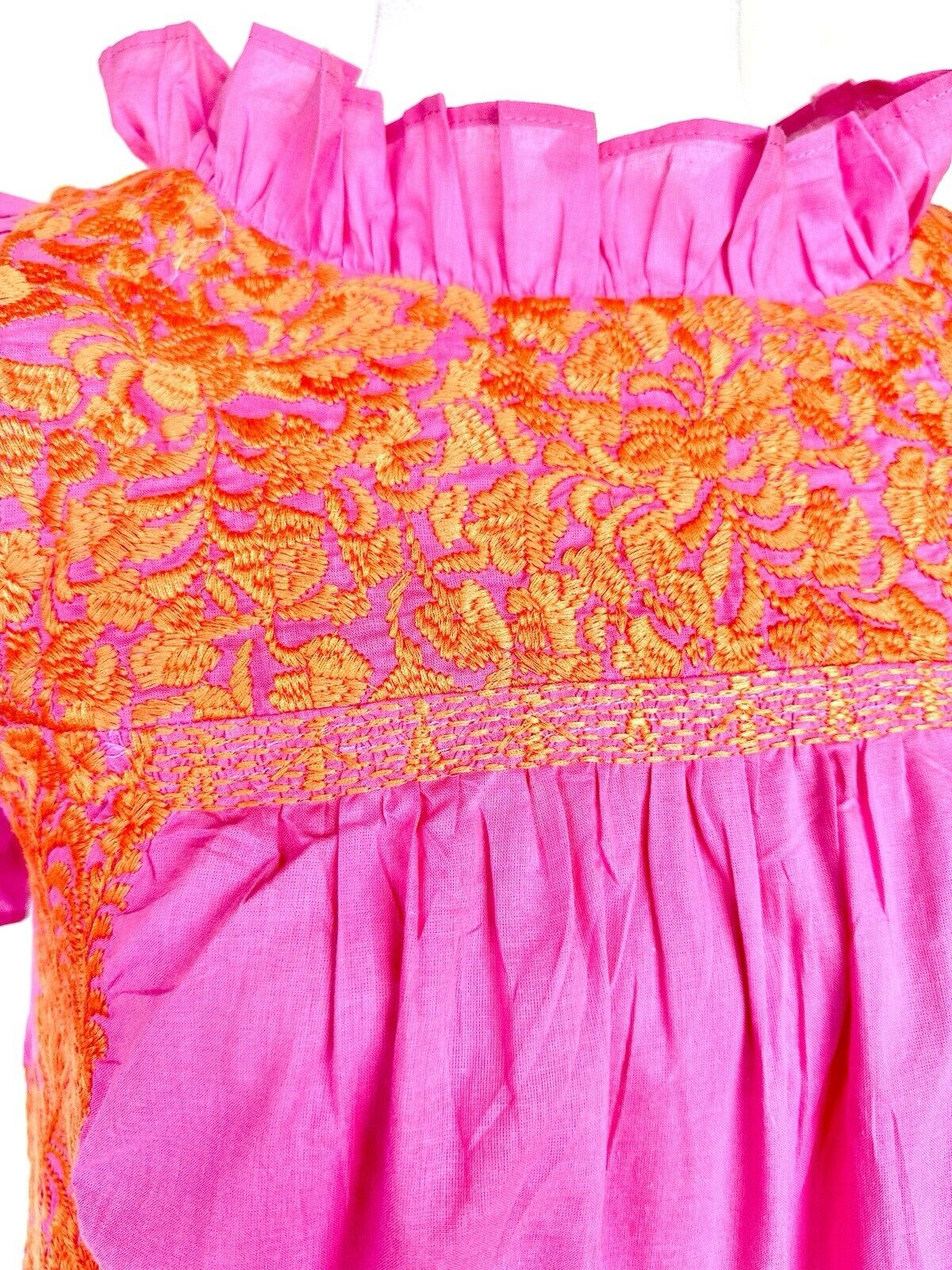 J Marie embroidered Roxy MIDI Dress size XS Retail $158 Pink Orange NWT