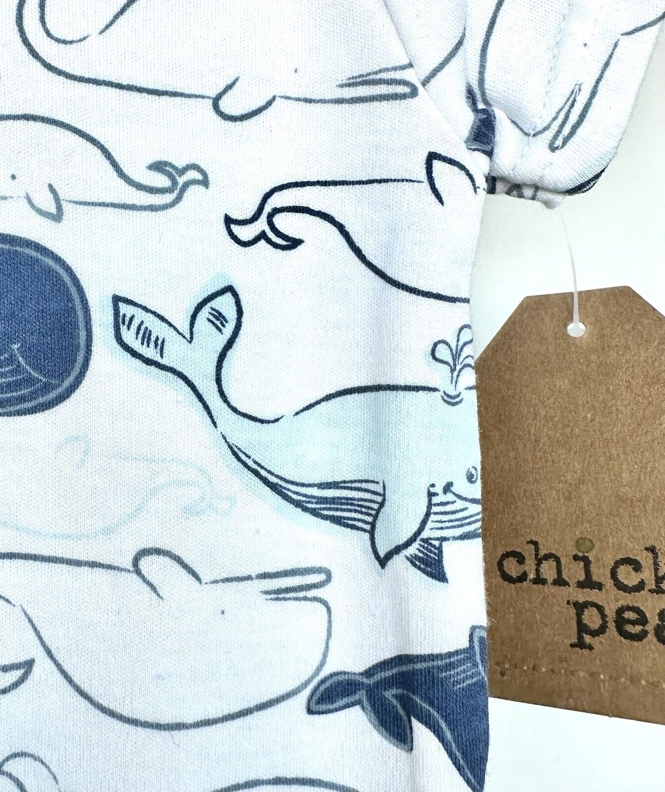 Chickpea 3 Pc Vest Set 3-6 Months Whales Stripes Short Sleeve