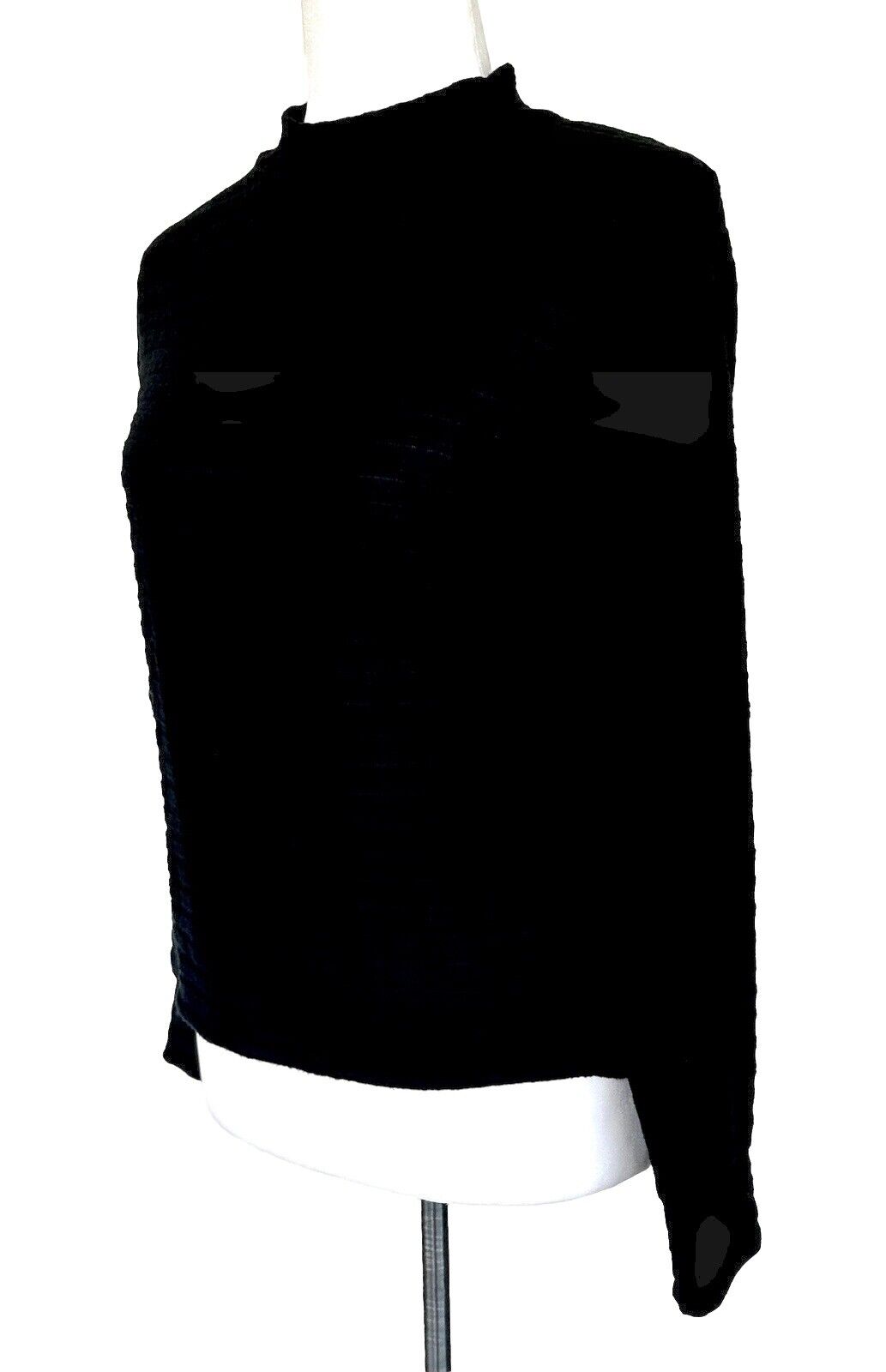 Hippie Rose Juniors Black Striped Knit Pullover Top Small