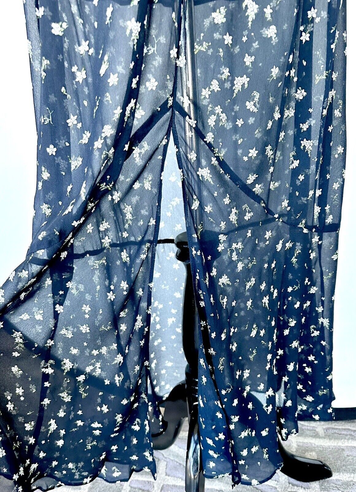 Rag & Bone Tamar Dress Size 2 Black Floral Semi Sheer Retail $550 Price $169