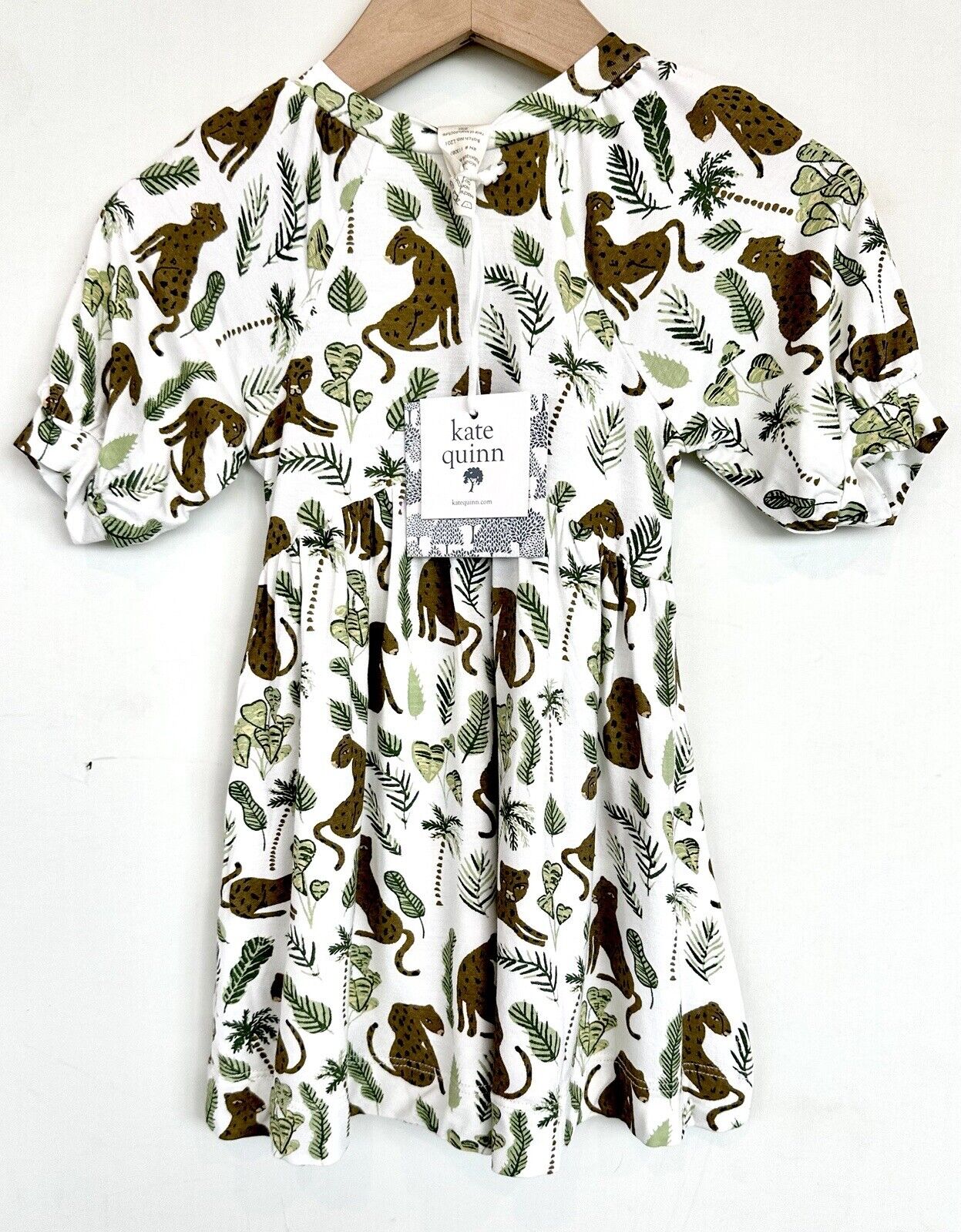Kate Quinn Jungle Leopard Dress Soft Viscose Bamboo Fabric Retails $44 3-6 M