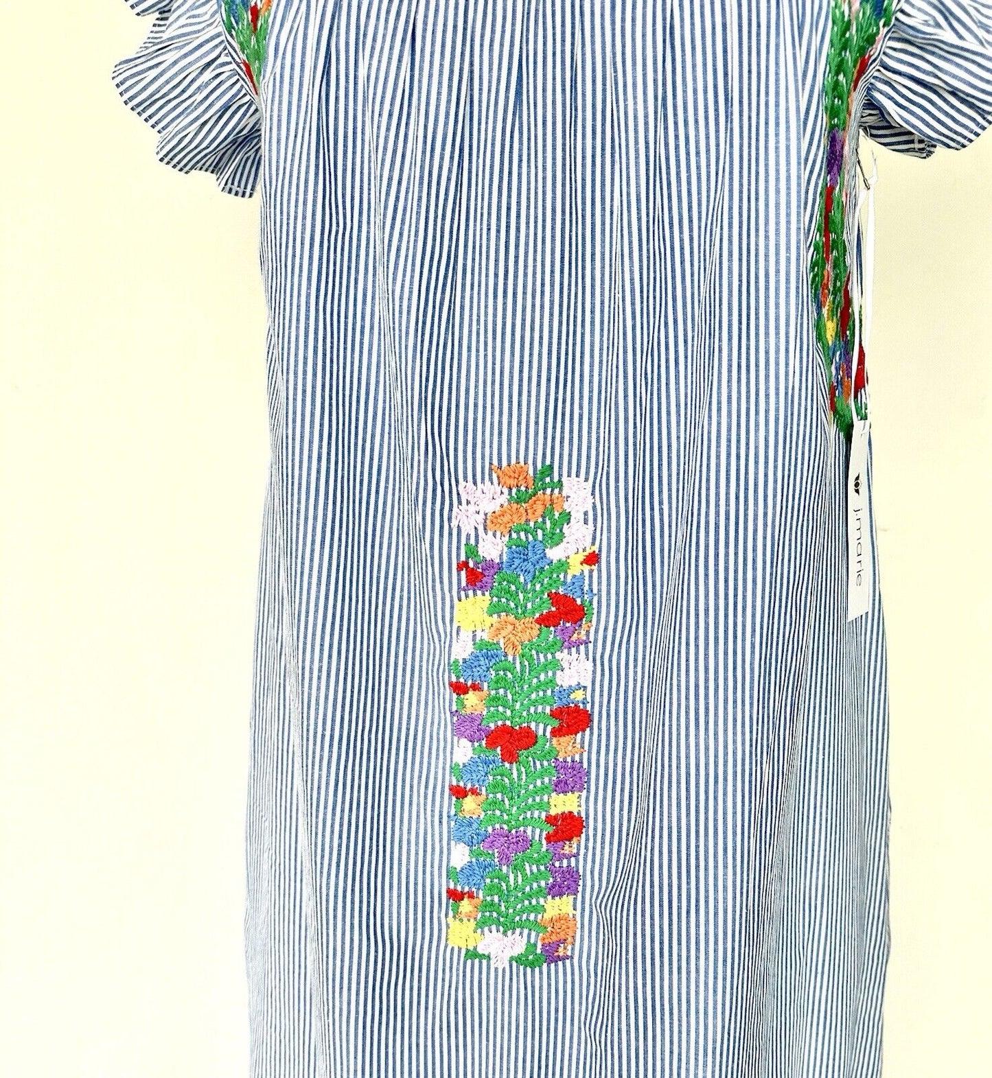 J Marie embroidered Topo MIDI Dress size S Retail $158 Price $88 Stripe