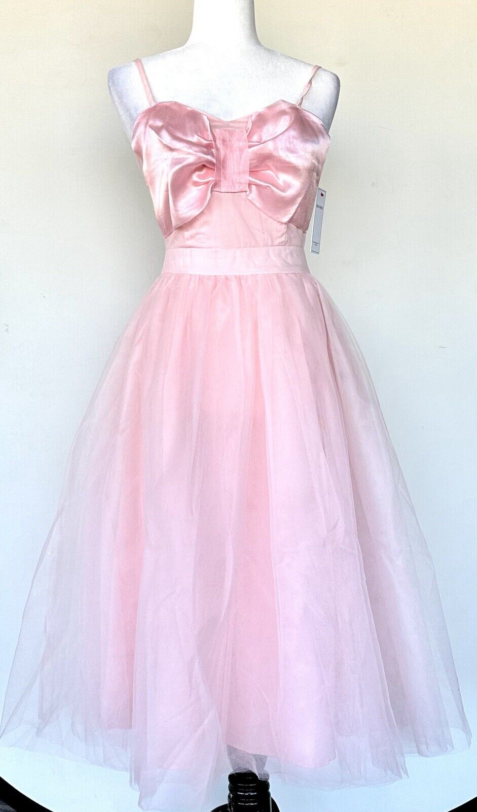 Aura Pink Tulle Midi Dress Vintage Retro Style Tutu Retail $80 Size M