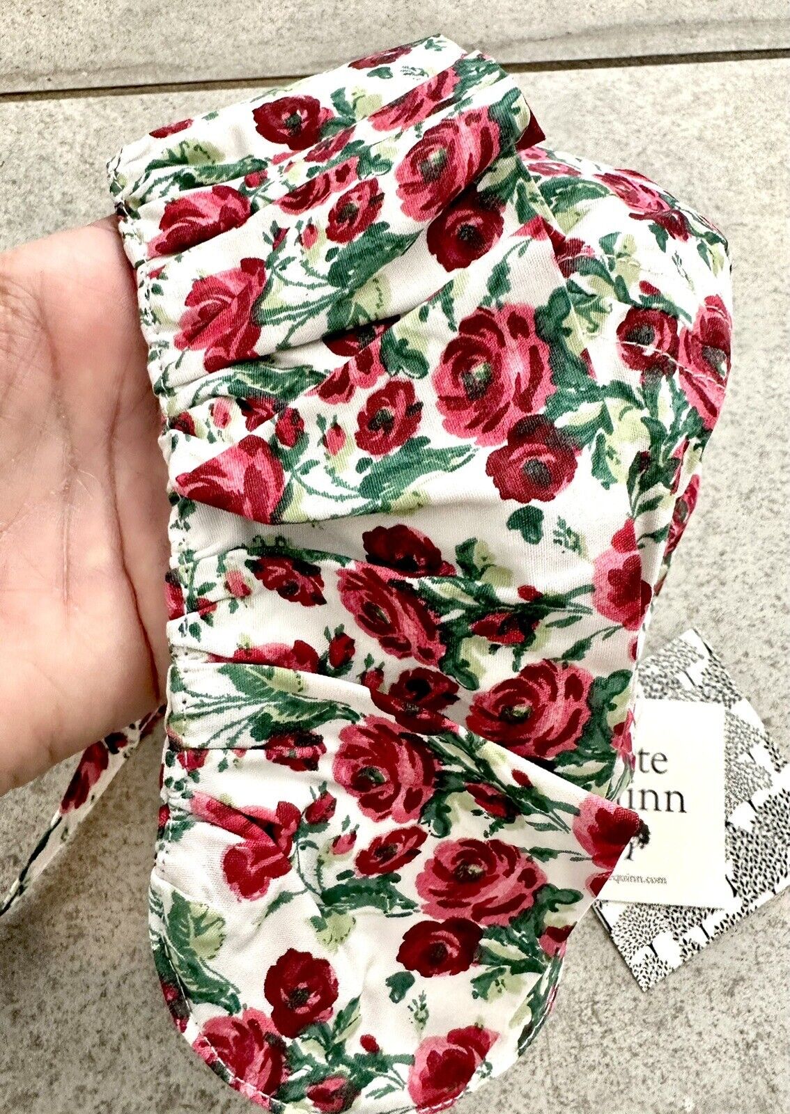 Kate Quinn Ruffle Bonnet Rose Design. Price $16 3-6 M