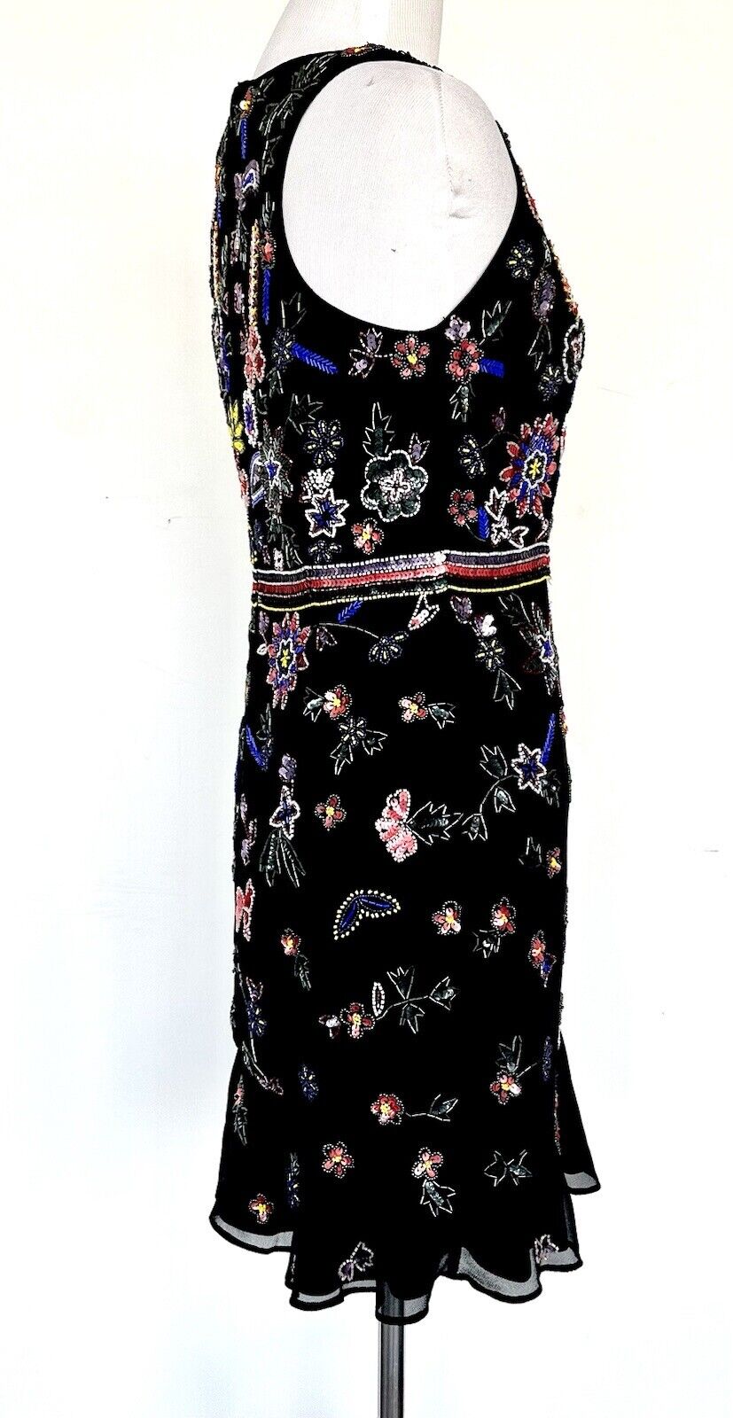 Aidan mattox Black Beaded Cocktail Dress Size 2 Retails $275 Price $$95 NWT