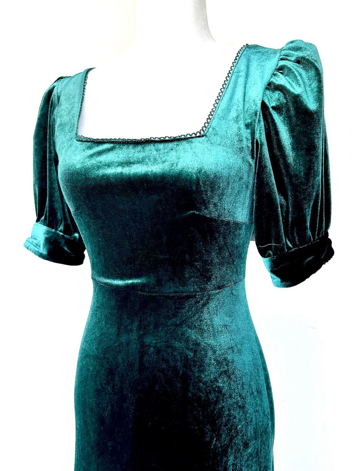 Rachel Parcell Velvet Midi Dress Ruffle Hem XS Retail $188 NWT