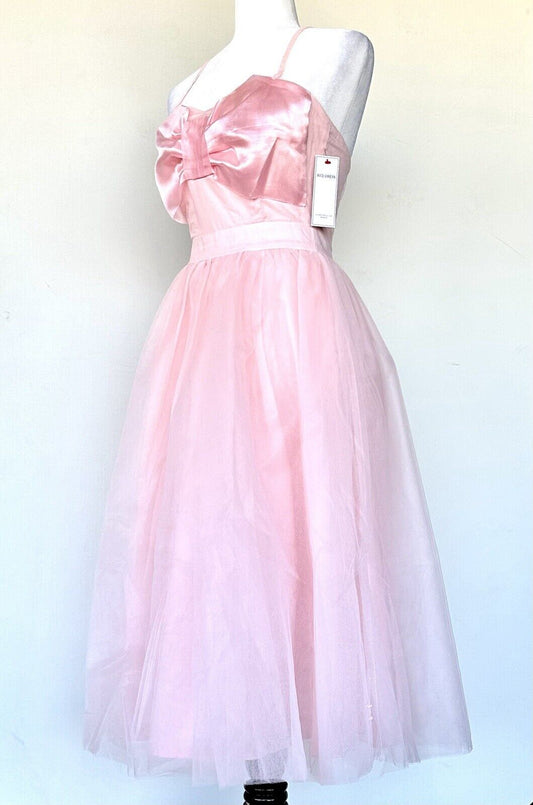 Aura Pink Tulle Midi Dress Vintage Retro Style Tutu Retail $80 Size A