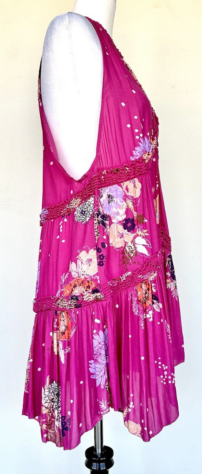 Free People Pink Ruffle Short Dress Retail $88 Price $48 NWT Size XS