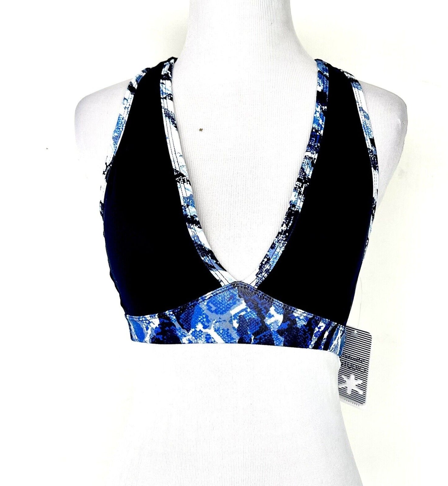 Splendid Blue V Sports Bra With Ladder Back Retails $68 XS
