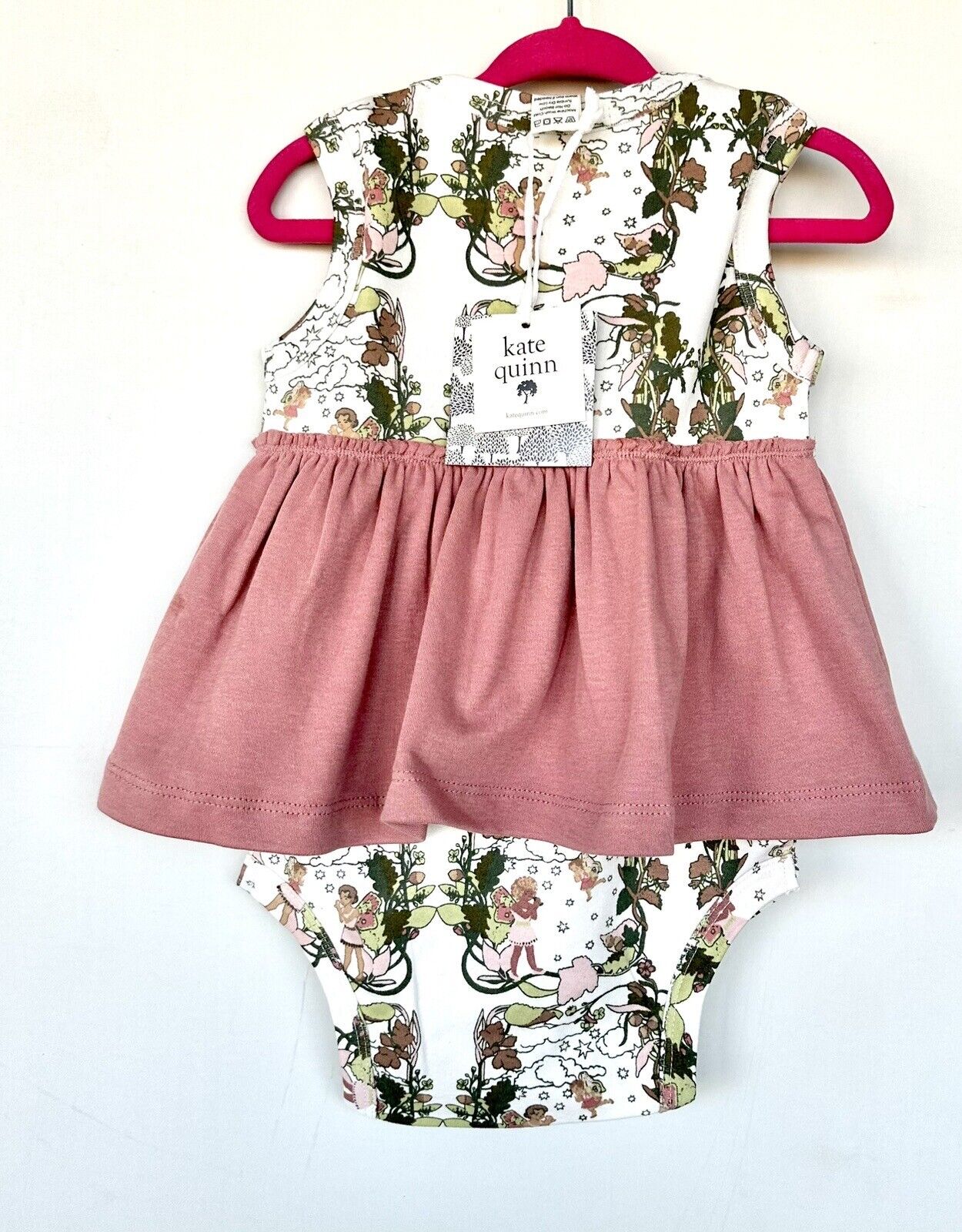 Kate Quinn Sleeveless Lap Neck Skirted Bodysuit Dress Fairies 18-24 M $38