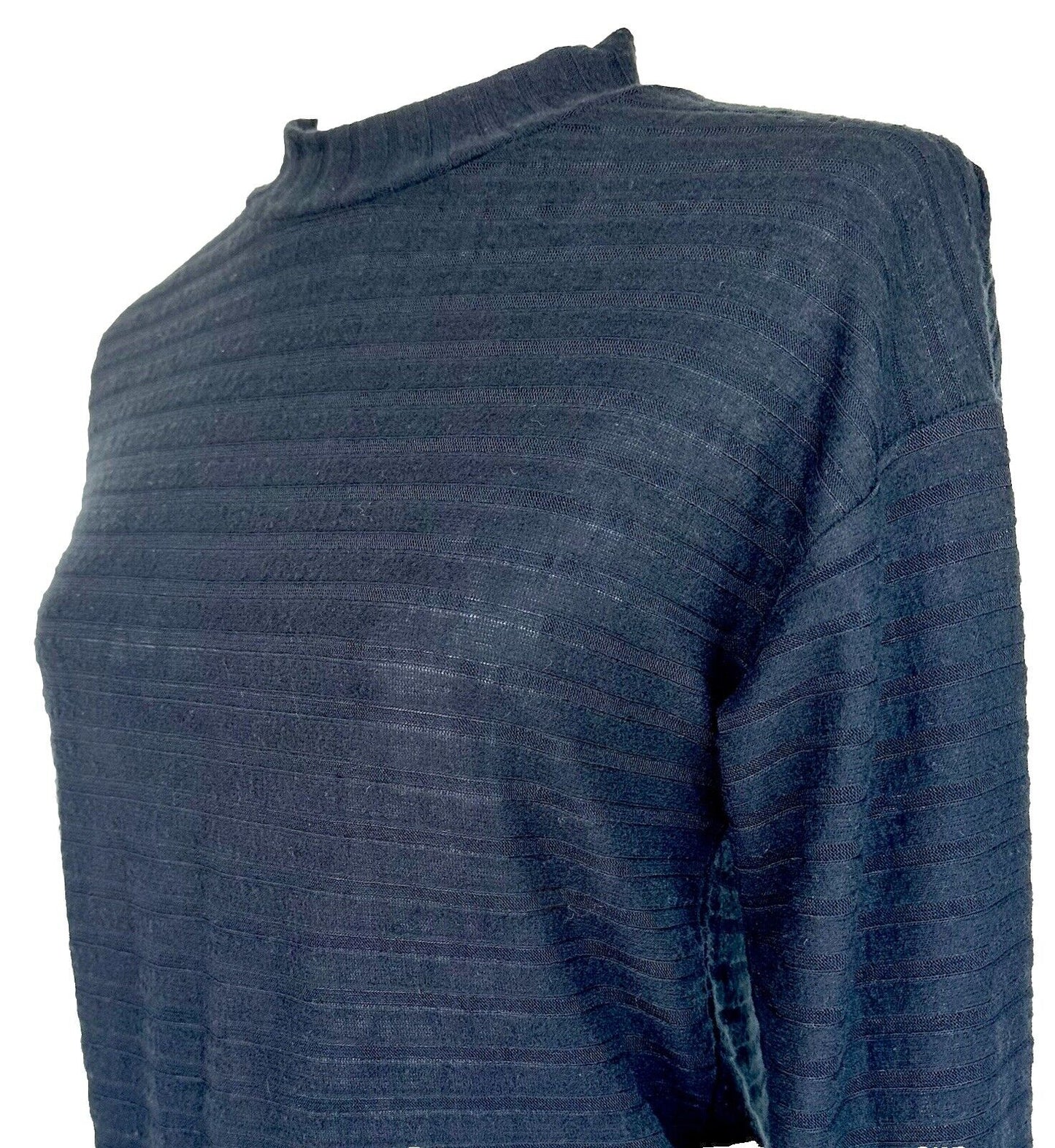 Hippie Rose Juniors Black Striped Knit Pullover Top Small