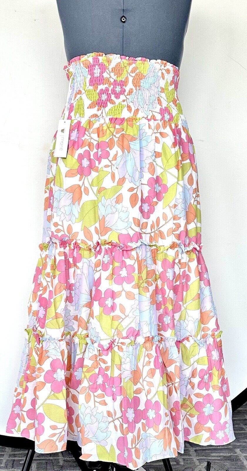 J Marie Ava Mae Tiered Midi Skirt / Dress size XL Retail $158 Price $59 NWT