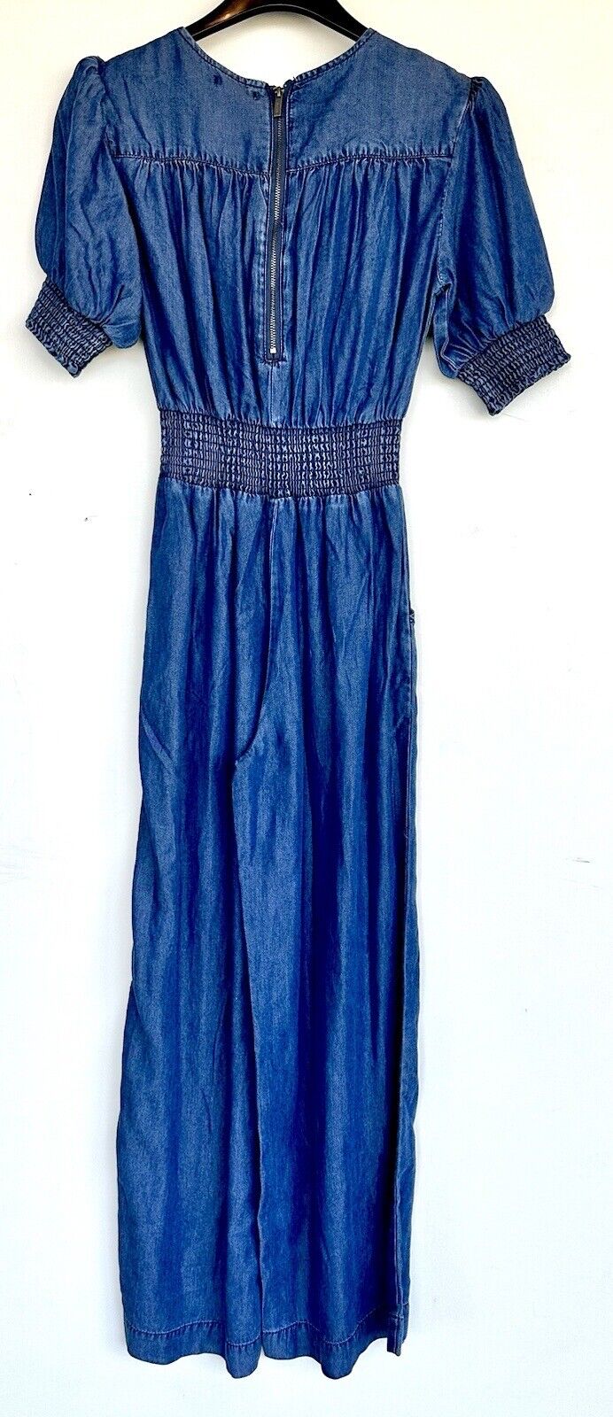 HABITUAL Kids' Smocked Wide-leg Jumpsuit Denim Age 14 Retails $64 Price $44