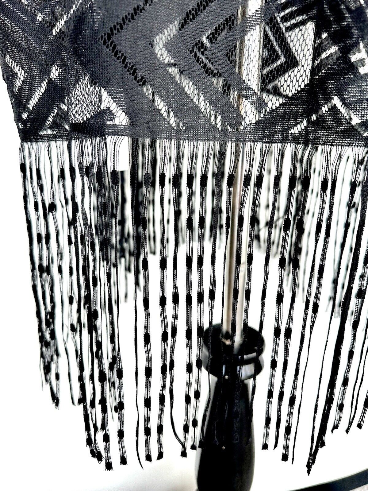 Kendall & James Sheer Net Lace Coverup Black Diamond Design One Size $32