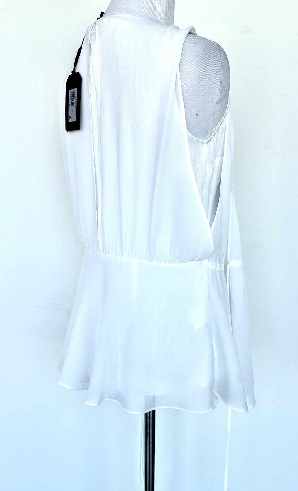 ALLSAINTS Celeste Sleeveless Two Layer Textured Blouse Size 0 Chalk White New