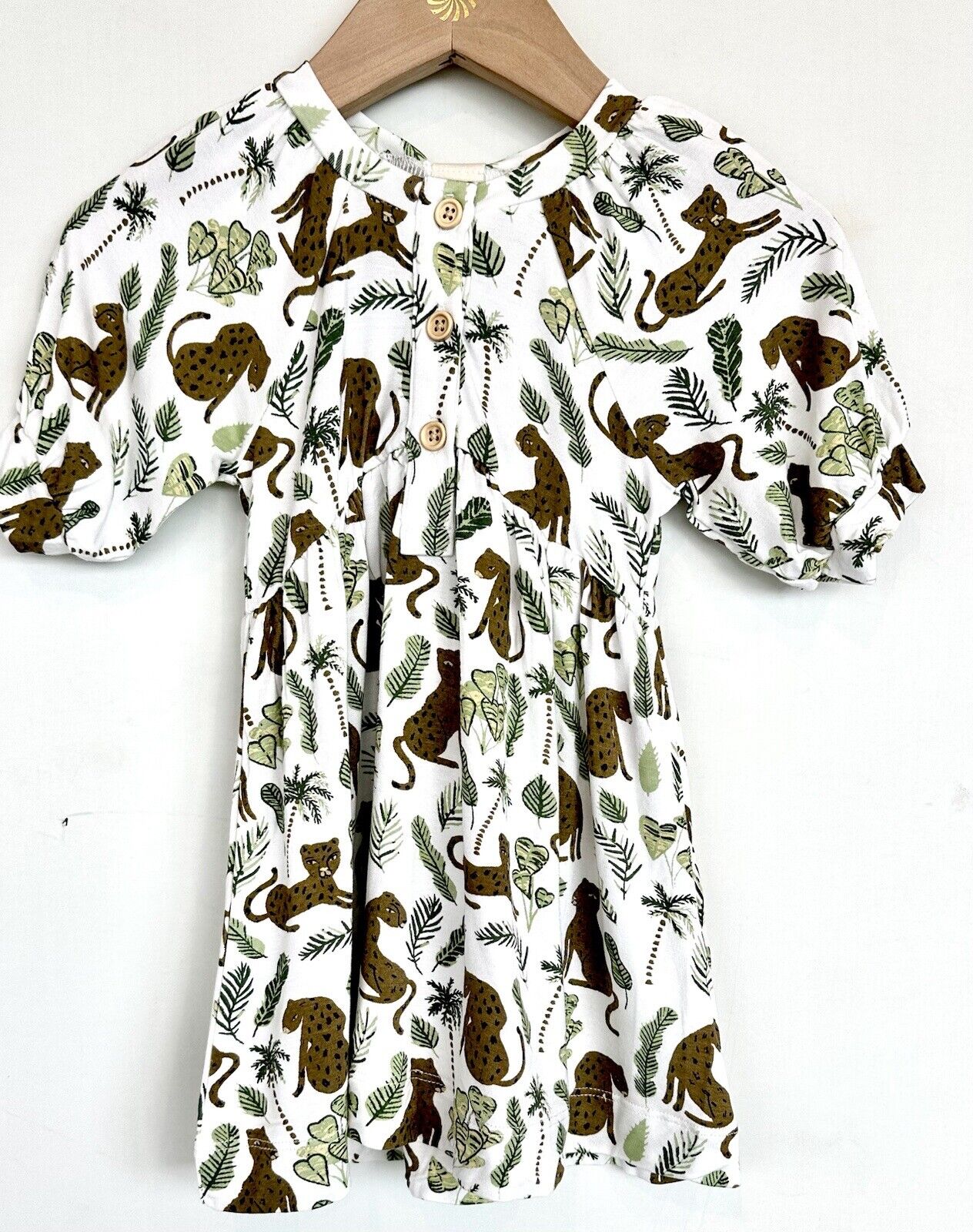 Kate Quinn Jungle Leopard Dress Soft Viscose Bamboo Fabric Retails $44 3-6 M