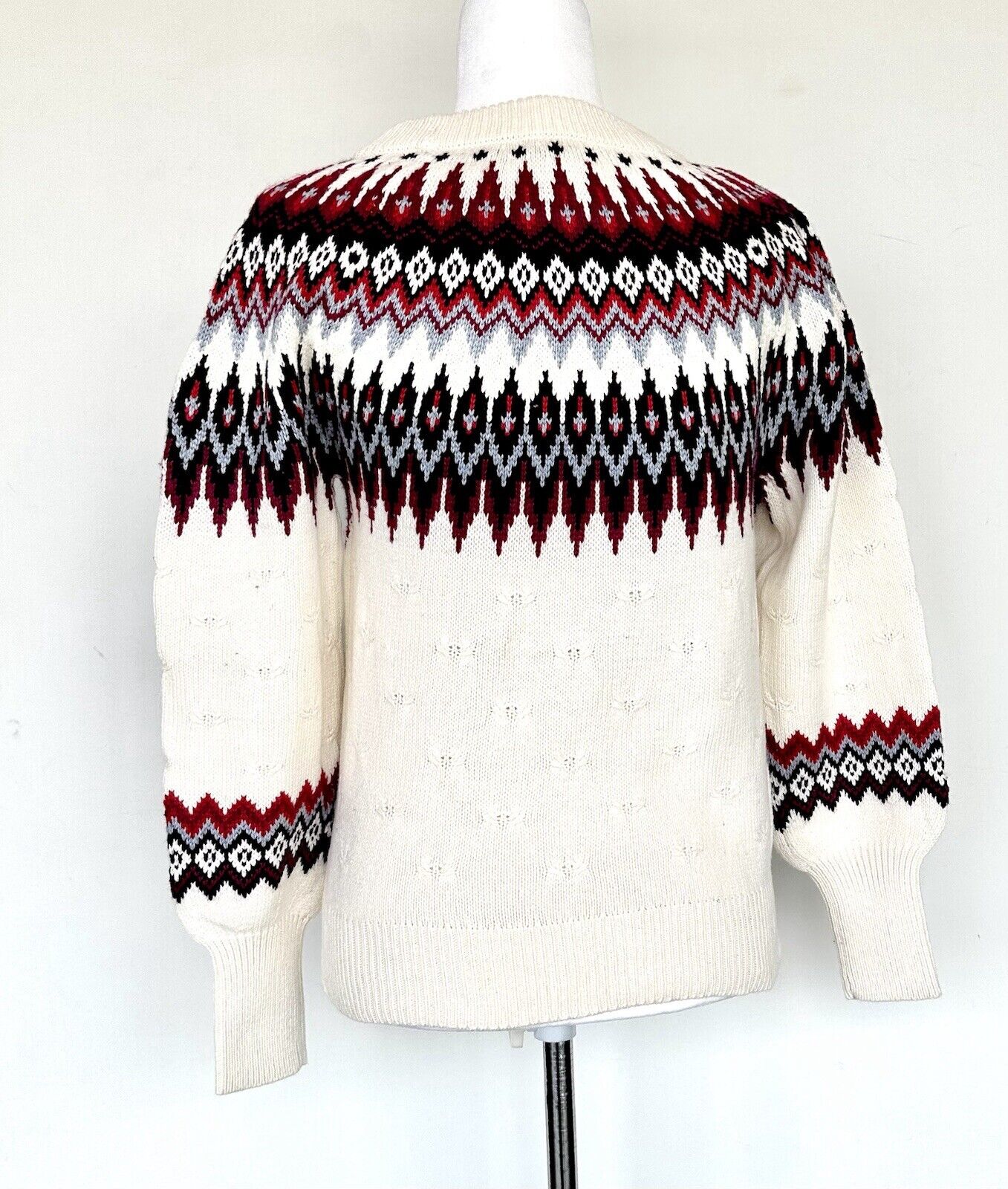 Sundance Elouise Fairisle Sweater Retails $148 Price $64 XS NWT Cotton Wool Mix