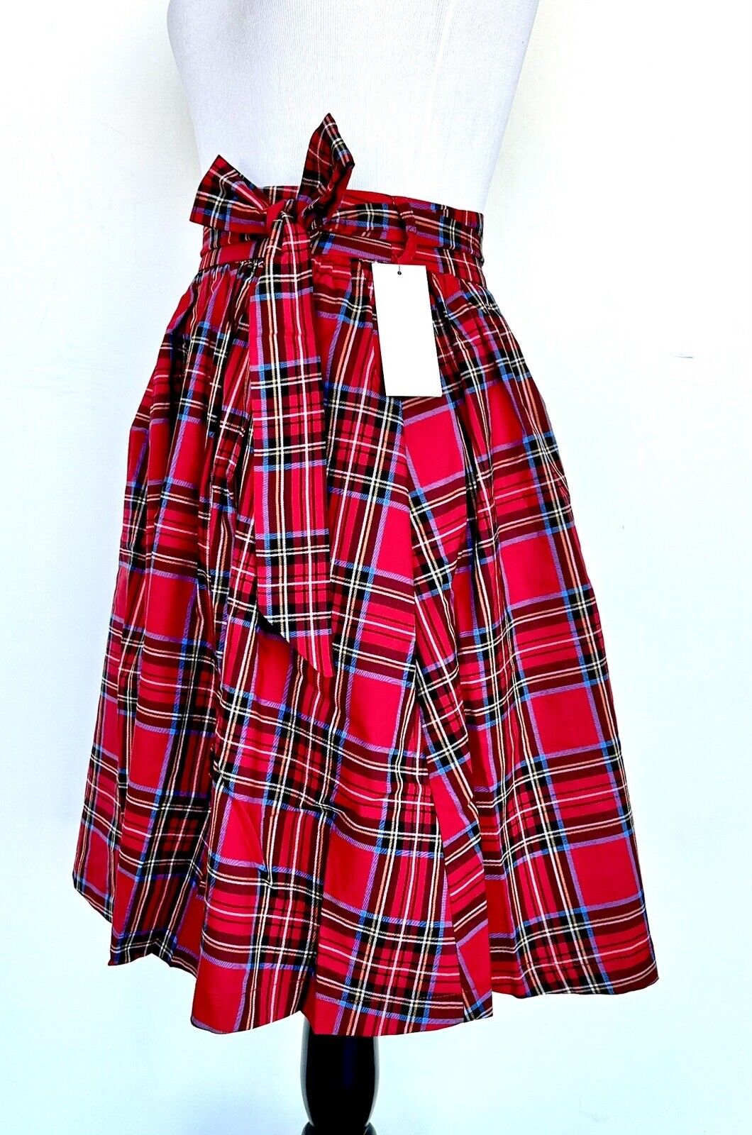 Aura Red Tartan Plaid Skirt Size XS Price $56