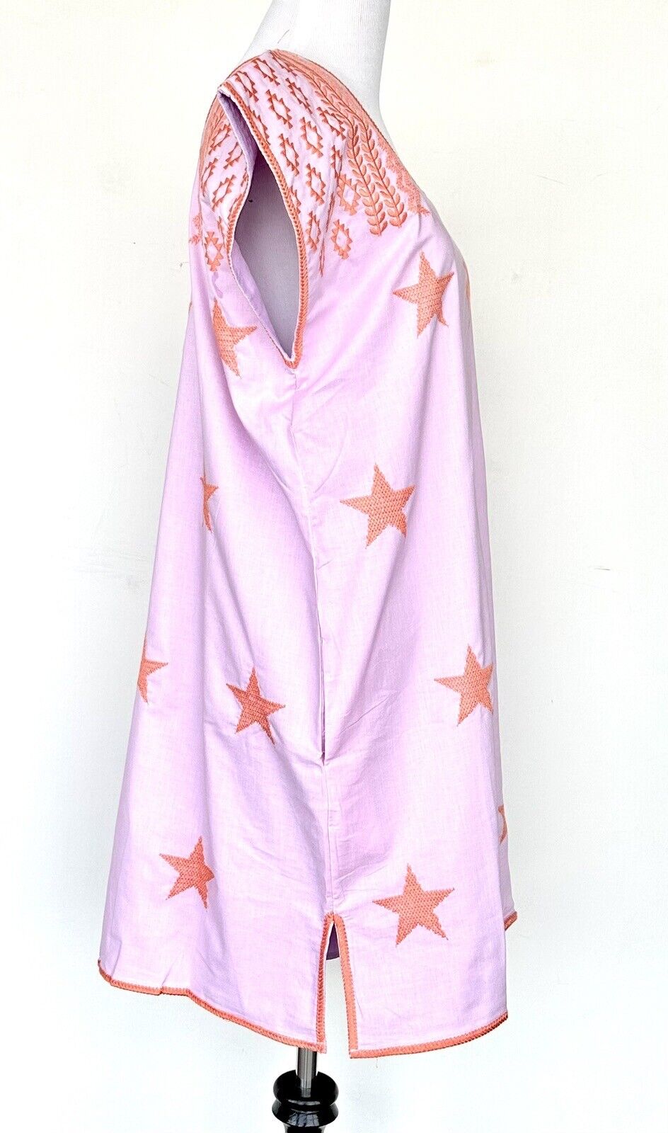 J Marie Sunny Embroidered Dress 100% Rayon Retail $140 XS Star Design