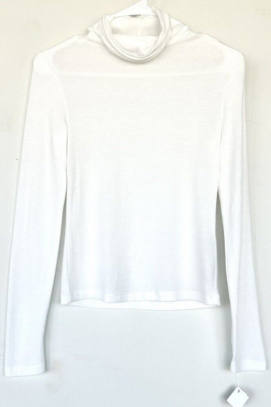 White Stretch Turtleneck Impeccable Pig Size Small Retails $54