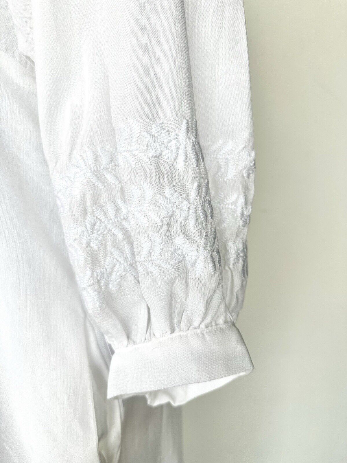 J Marie embroidered Louise MIDI Dress size L Retail $180 Tencel Cotton Linen