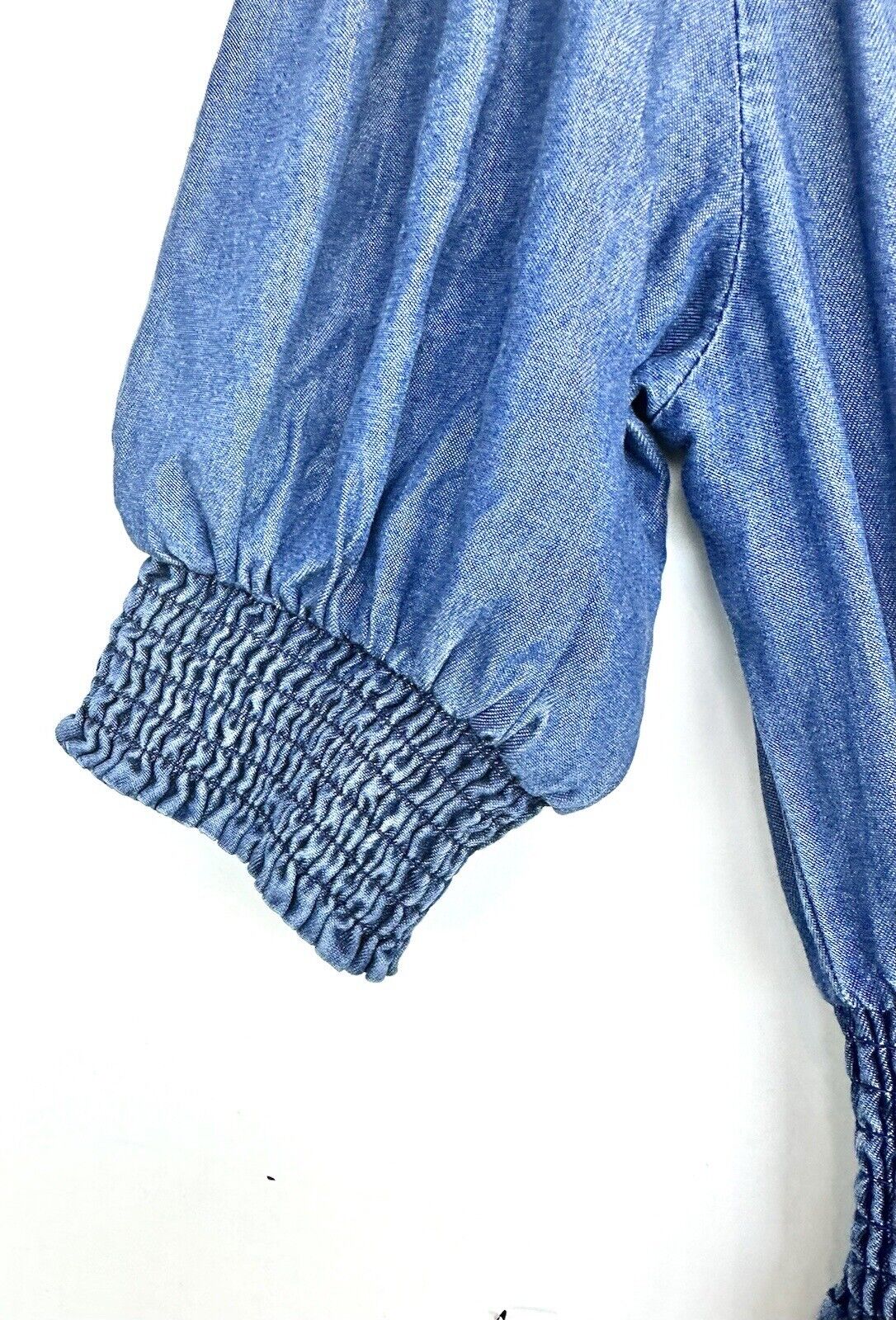 HABITUAL Kids' Smocked Wide-leg Jumpsuit Denim Age 14 Retails $64 Price $44