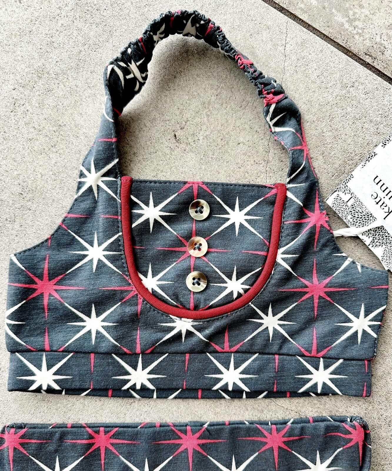 Kate Quinn Retro 2pc Sunsuit Stars Bamboo Fabric $32 NWT