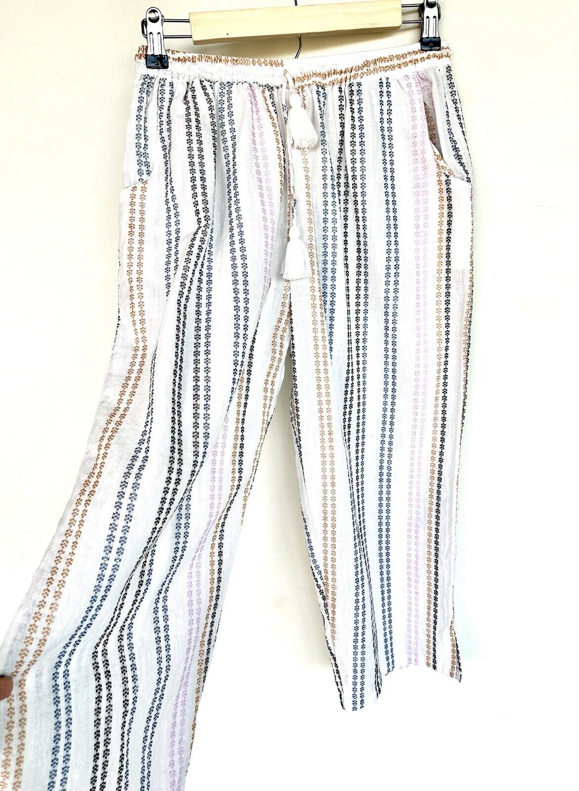 Sundance Palmdale Beach Ankle Pants Retail $108 XS/S NWT Striped