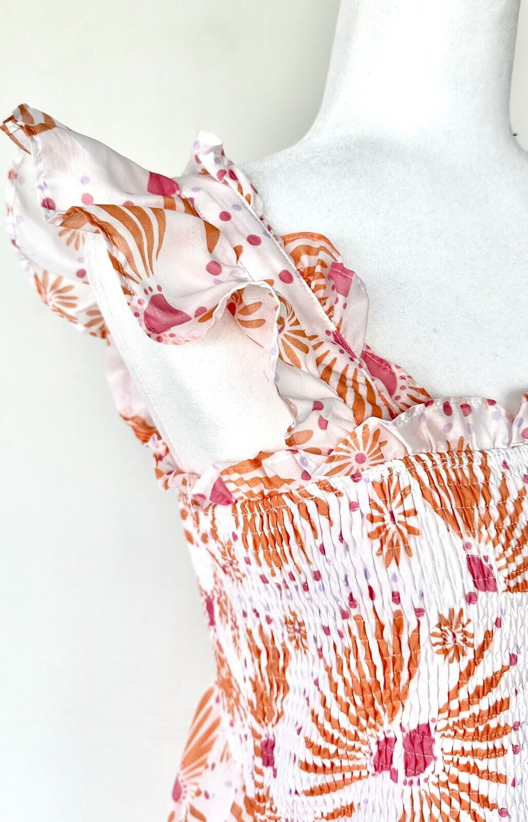 J Marie Tati Tiered Midi Dress size L Retail $162 Flutter Strap NWT