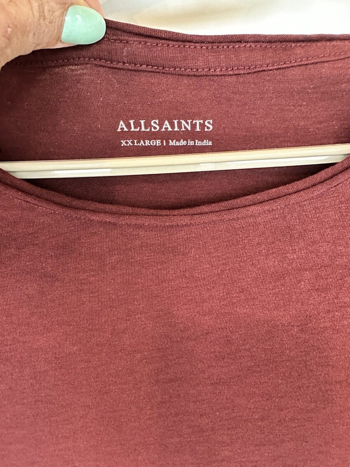 AllSaints Digit Mens Tee XXL Burnt Red Retails $55 New
