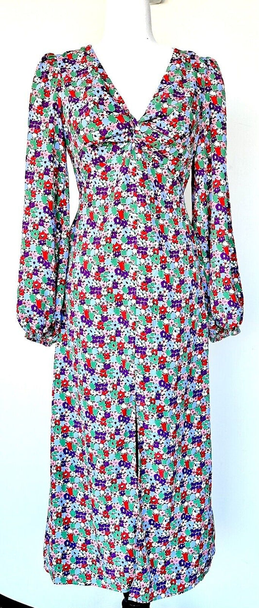 Topshop Floral Vintage Style Midi Tea Dress