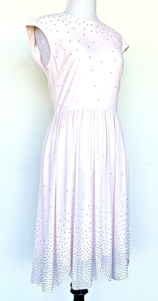 Ted Baker Pink Embellished Scallop Hem Dress Retail $365 Price $189 4