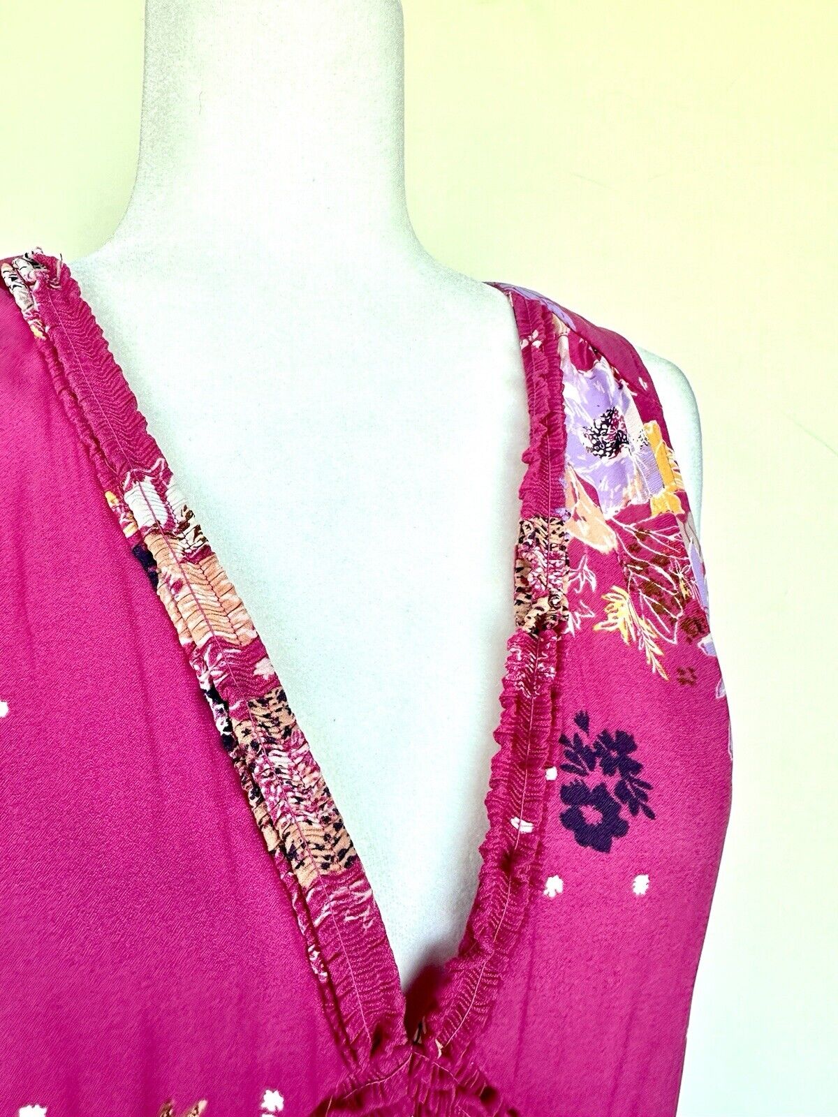 Free People Pink Ruffle Short Dress Retail $88 Price $48 NWT Size XS