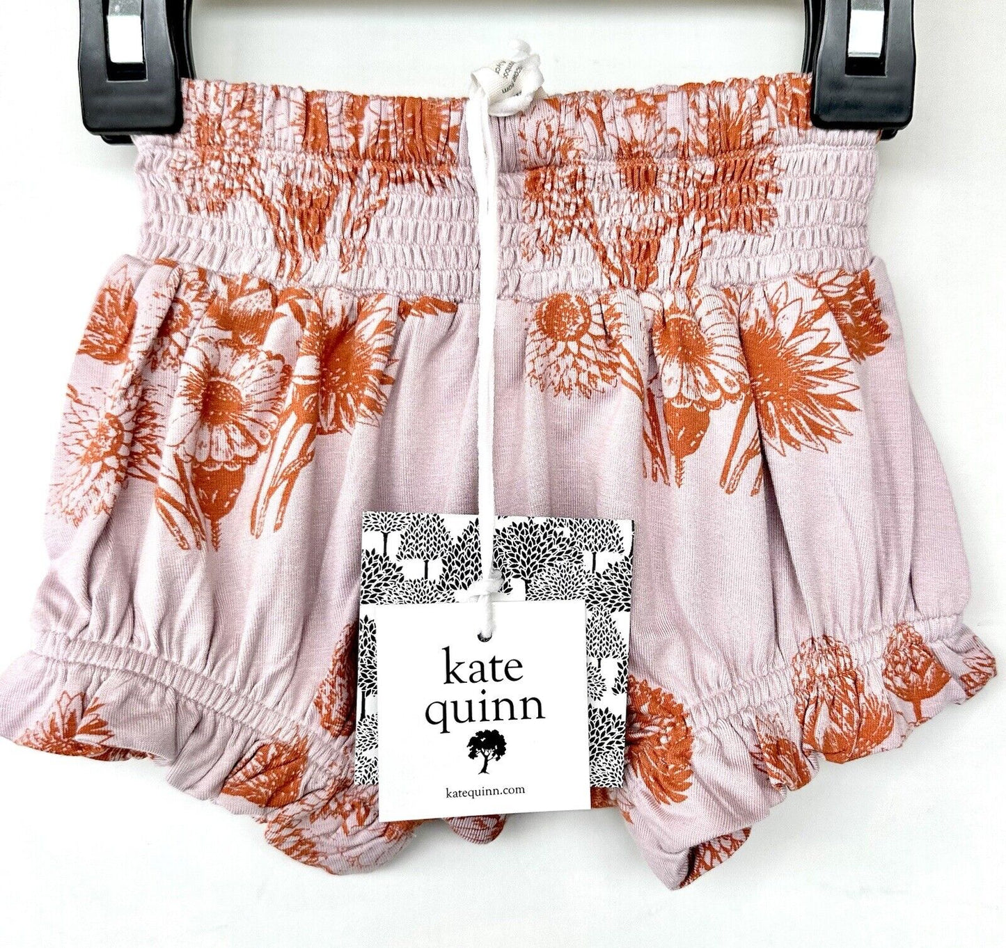 Kate Quinn Smocked Waist Bloomer Dahlia Design In Soft Bamboo  Size 0-3 M