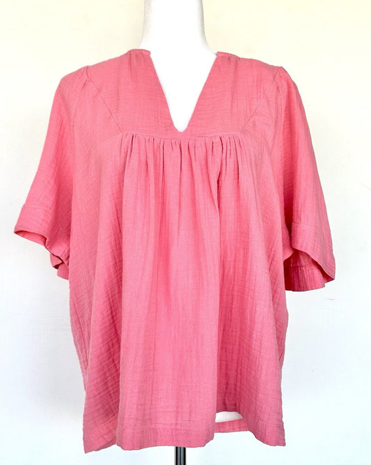 Sundance Kaori Cotton Coral Top Size XS New With Tags Originally $82