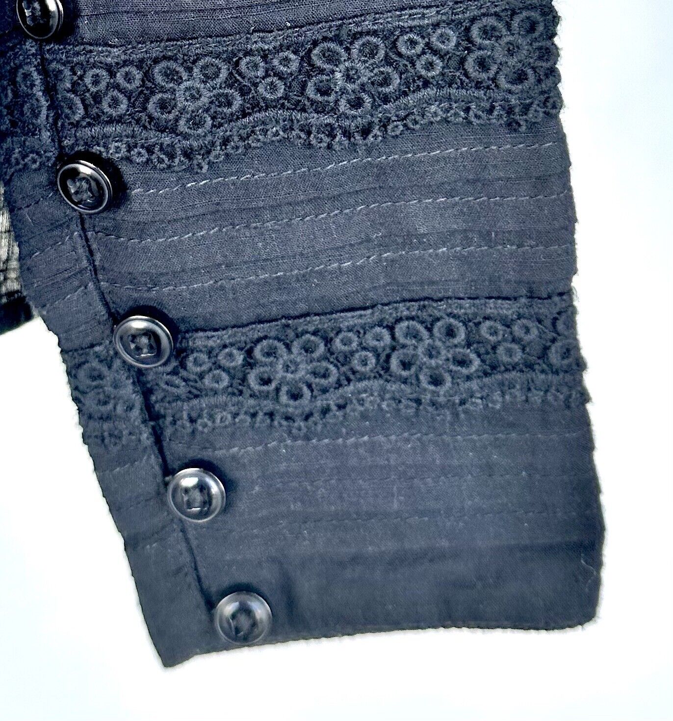 By Timo Black High Neck Margaux Victorian Style Blouse Retails $289 XS