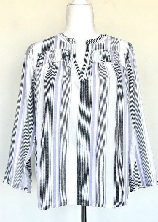 Splendid  V-Neck Blouse Linen Rayon Mix Size XS Retail $60 NWT