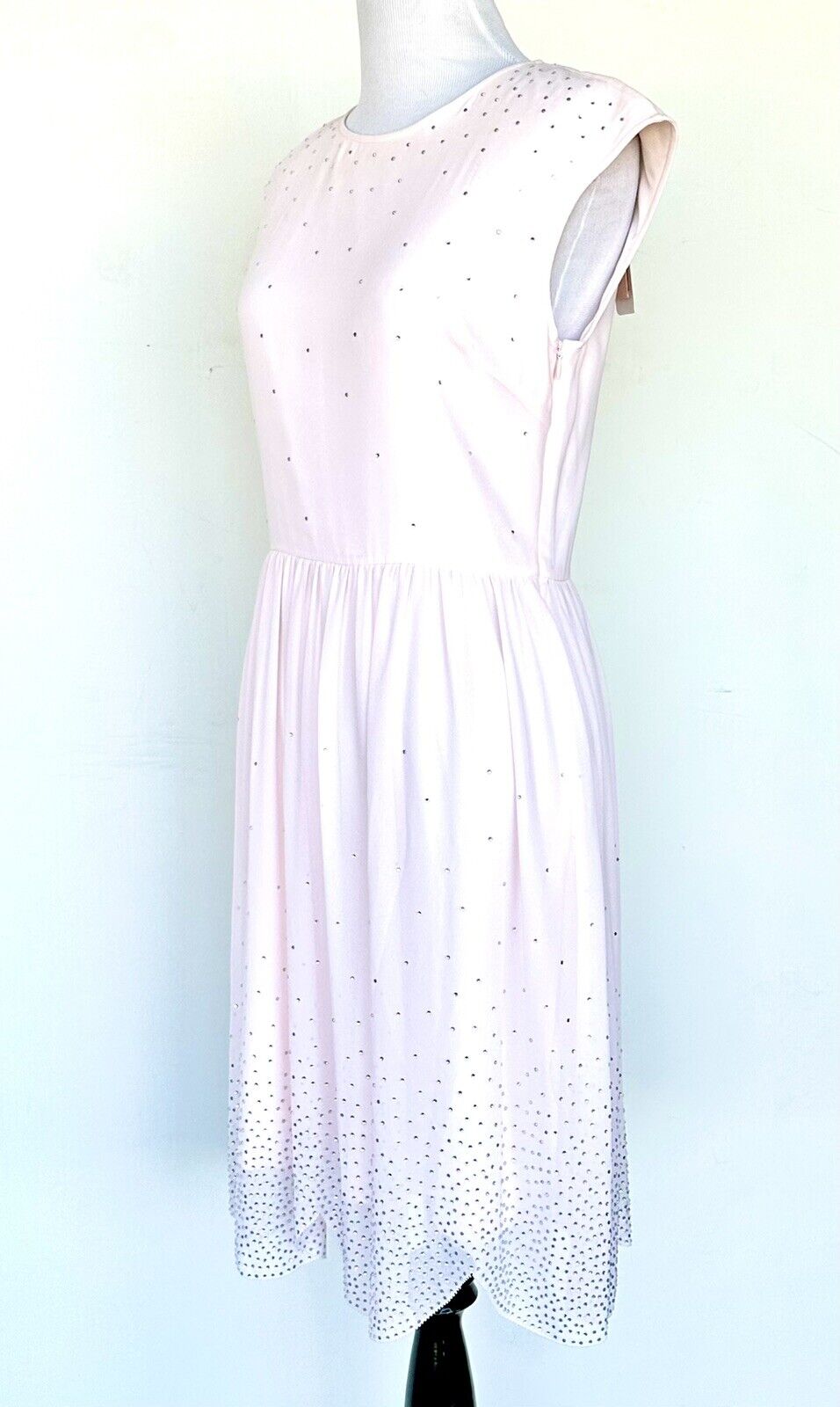 Ted Baker Pink Embellished Scallop Hem Dress Retail $365 Price $189 4