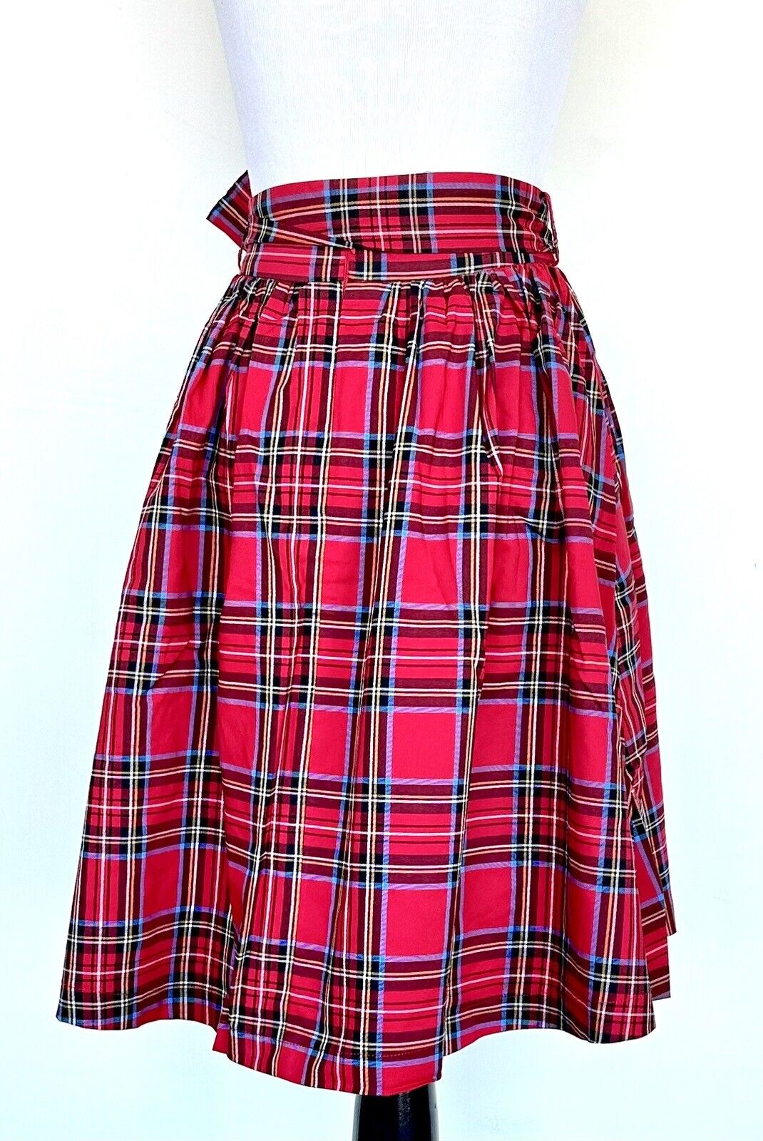 Aura Red Tartan Plaid Skirt Size XS Price $56
