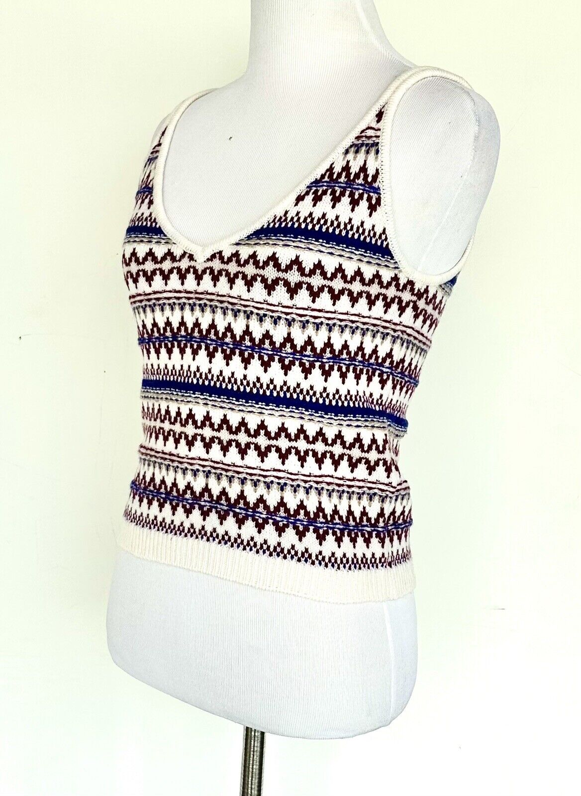 Rag And Bone Willow Fairisle Wool Crop Top. Size XS Retail $225 Price $89 NWT