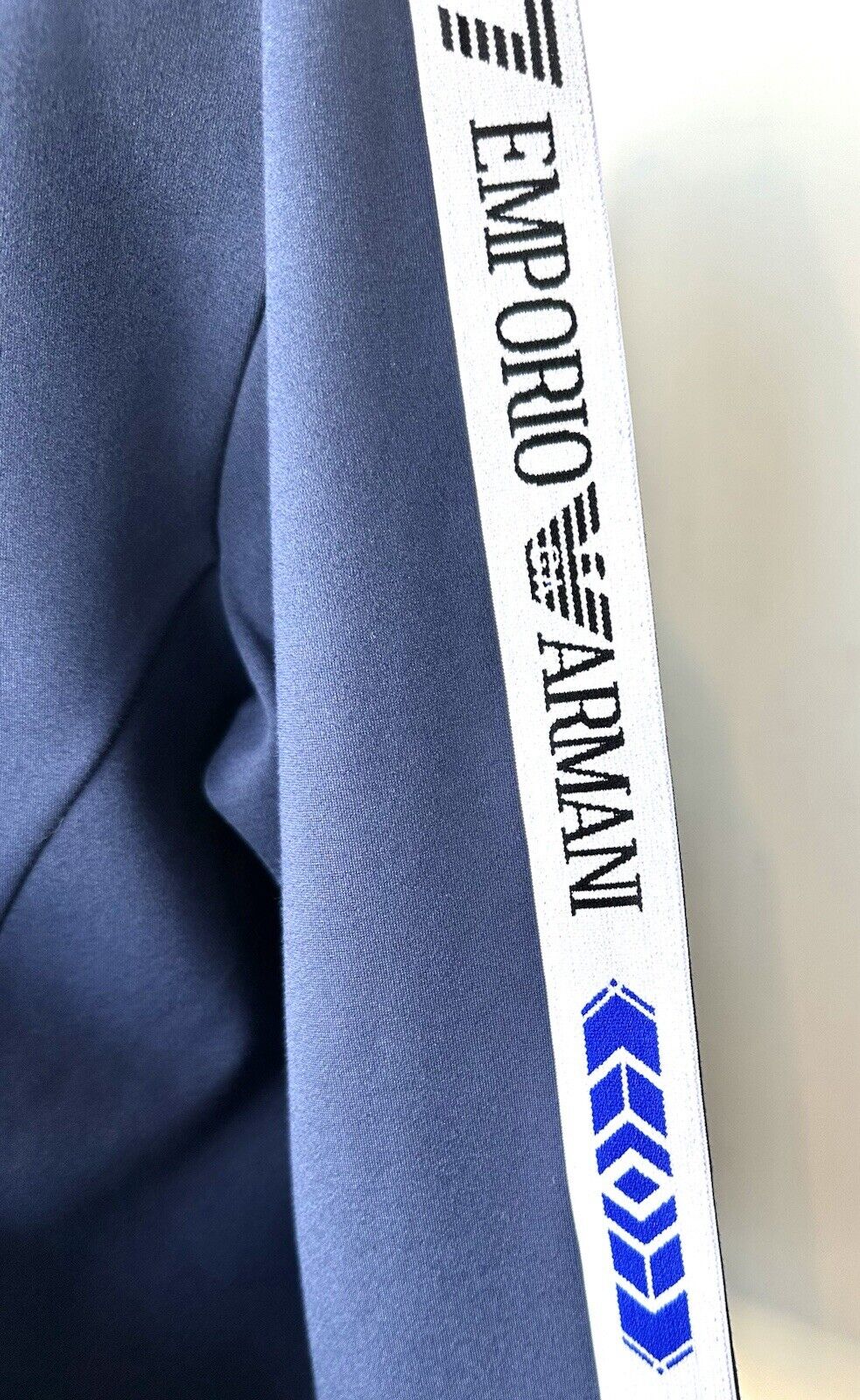 Emporio Armani EA7 Navy Hoodie Logo Tape Retail $225 New M