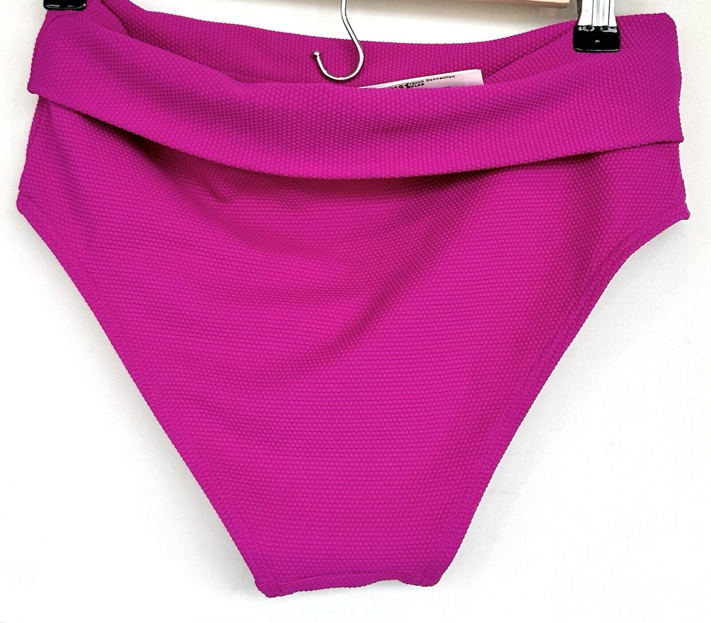 French Connection Fuchsia Swim Fold Over Bottoms Retail $48 Size S Textured Bead