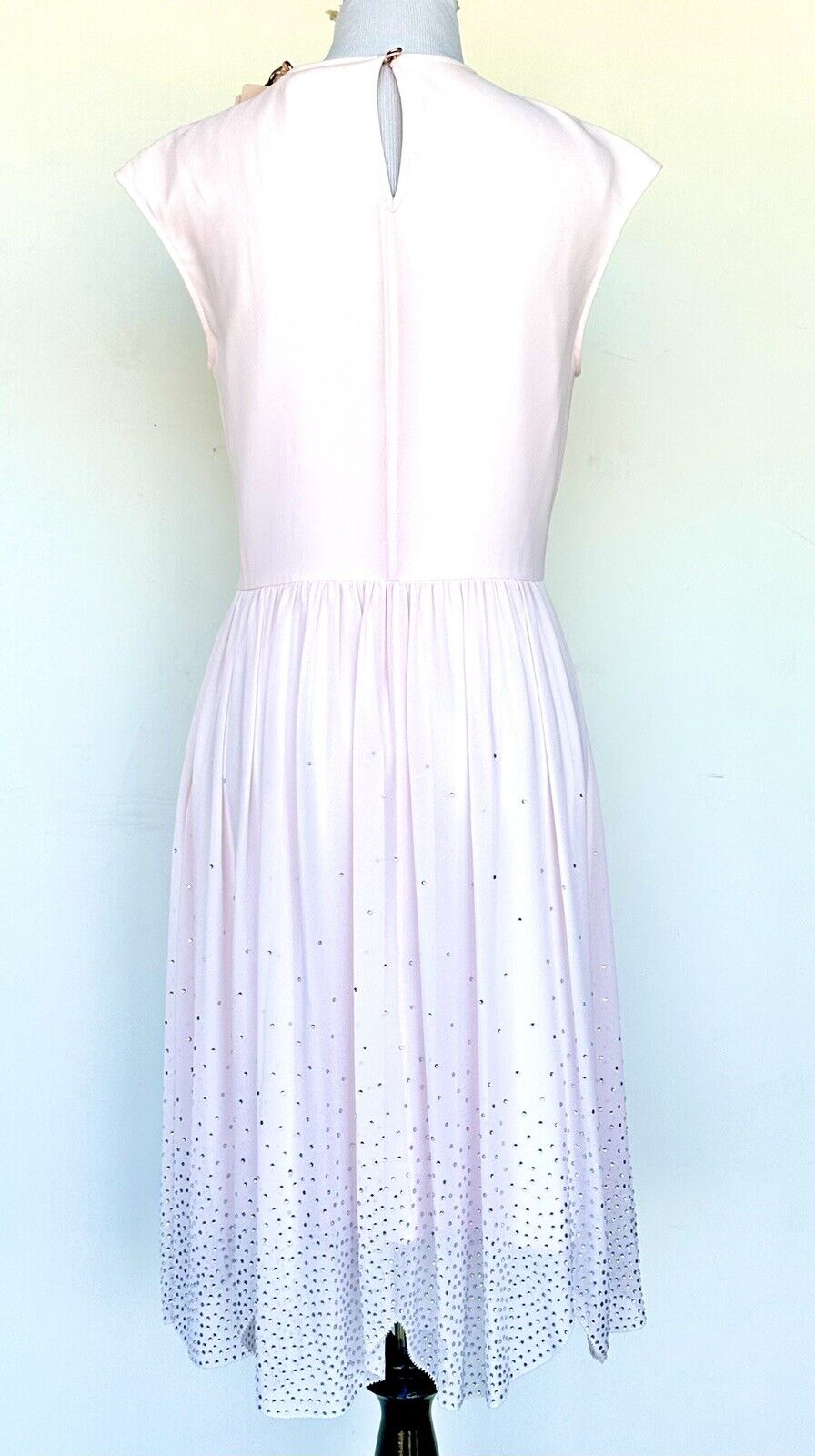 Ted Baker Pink Embellished Scallop Hem Dress Retail $365 Price $189 4