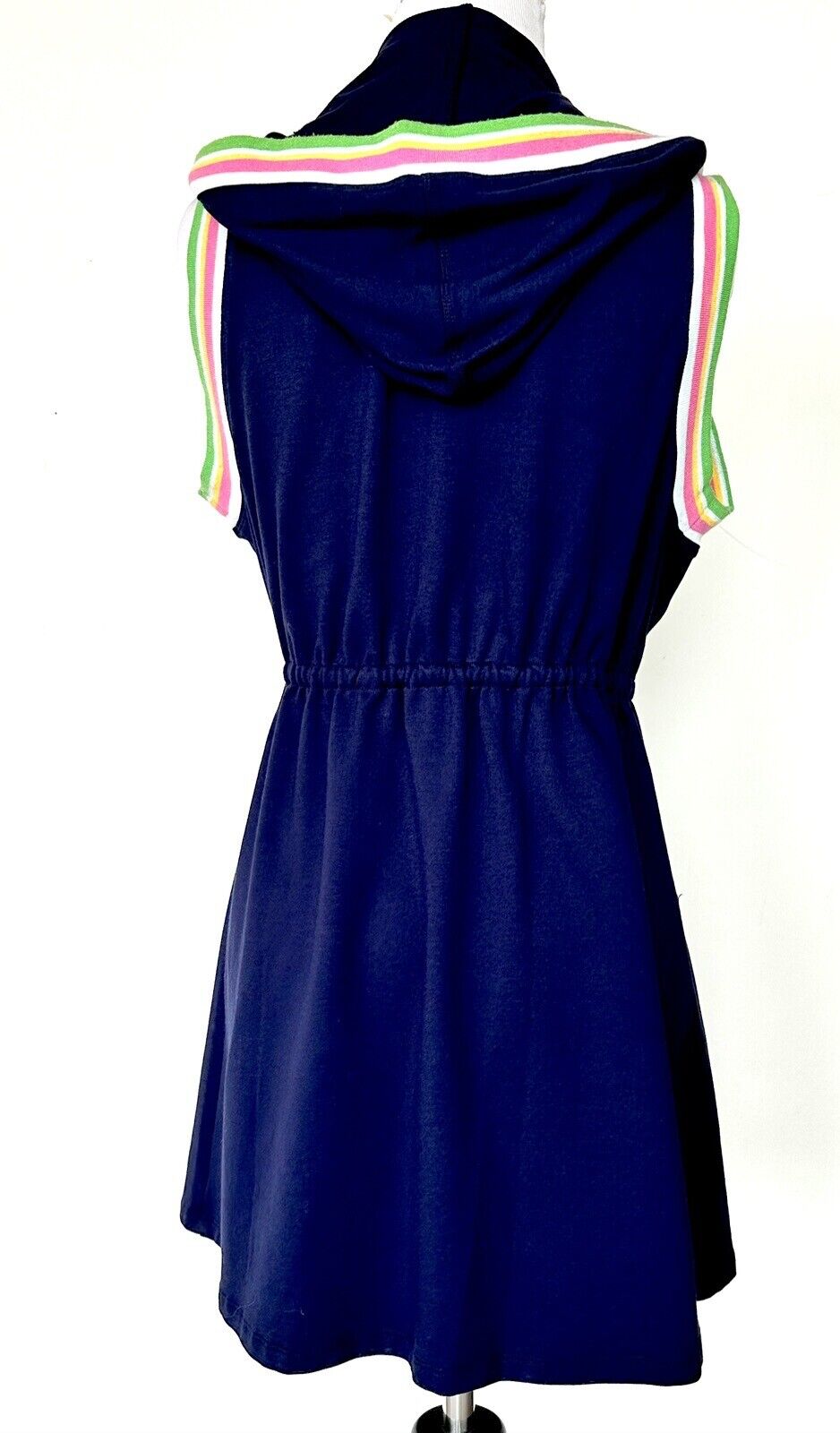 Trina Turk Sleeveless Open Front Hoodie Cover Up Retail $148 Price $76 New Blue